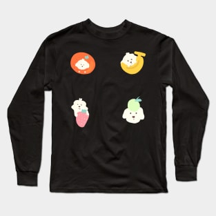 Dog Fruit Sticker Pack Long Sleeve T-Shirt